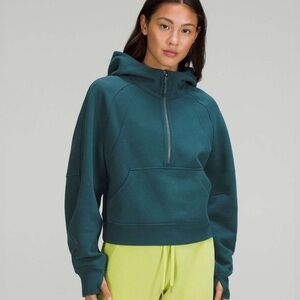 lululemon Scuba Oversized Half-Zip Hoodie - Dark Emerald Green
